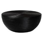 bali & pari Tokyo Laminated Natural Rattan Coffee Table - Handcrafted Bowl -Shaped Center Table for Living Room, Coastal Boho Style Furniture in Black Baxton Studio restaurant furniture, hotel furniture, commercial furniture, wholesale living room furniture, wholesale coffee table, classic coffee table
